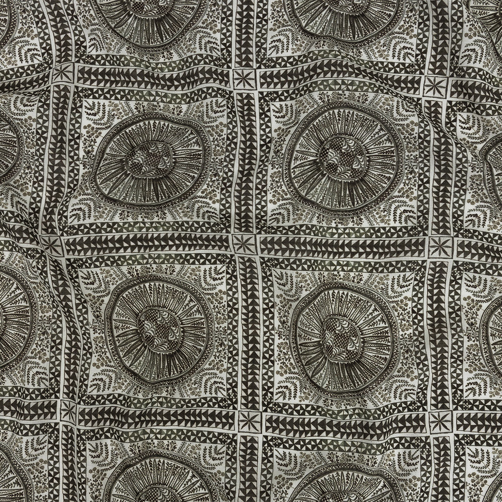 Lightweight Viscose-Linen Woven Print – Black and White Medallion and Geometric Squares – Mood Exclusive Small Heliocentric Lightweight Viscose-Linen Woven Print – Black and White Medallion and Geometric Squares – Mood Exclusive Small Heliocentric