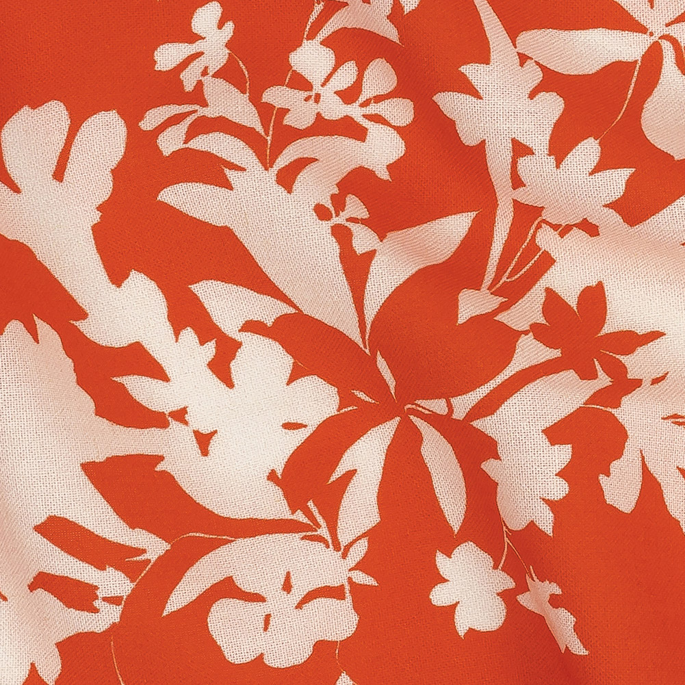 Mood Exclusive Orange Brilliant Buds Sustainable Viscose and Linen Woven