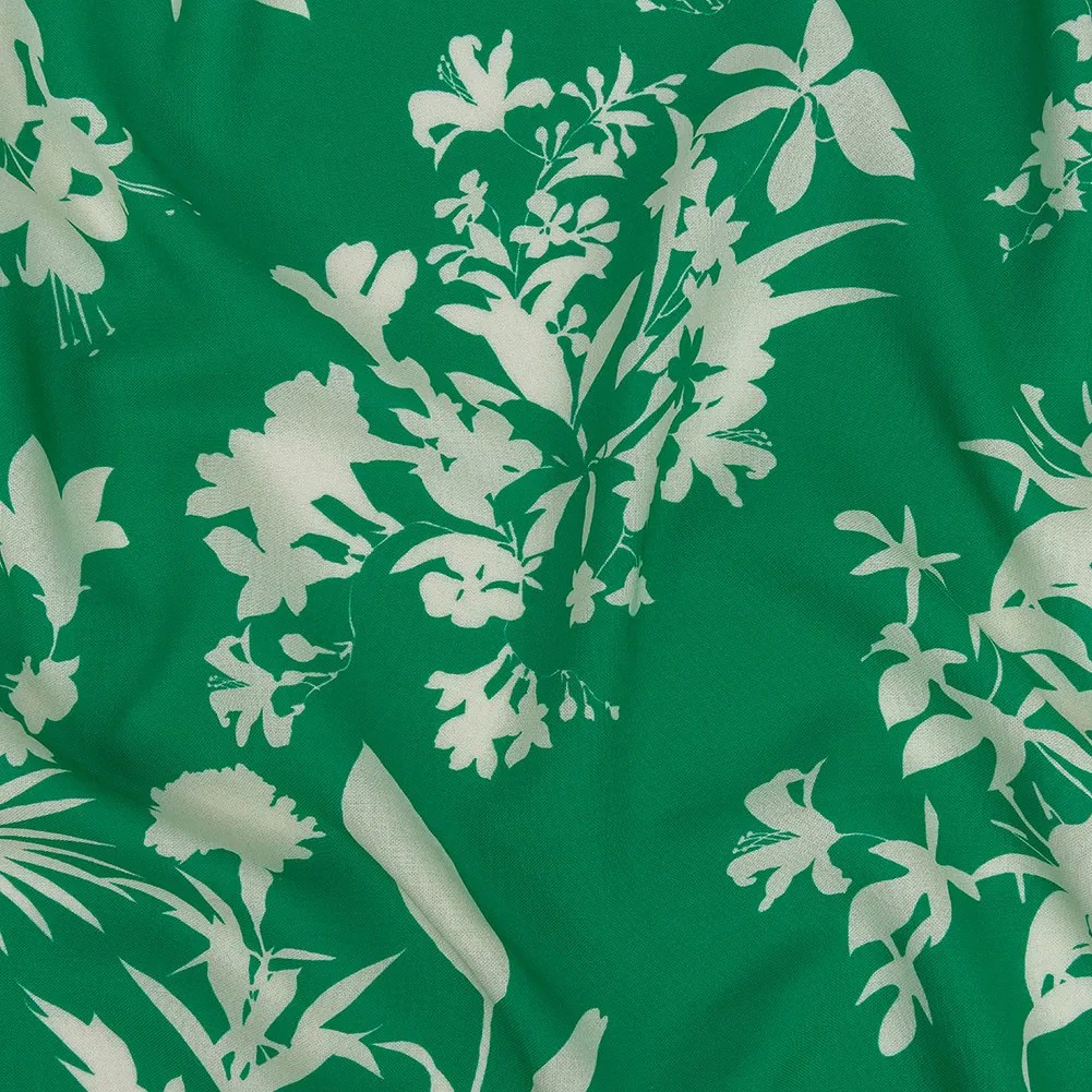 Mood Exclusive Kelly Green Brilliant Buds Sustainable Viscose and Linen Woven Mood Exclusive Kelly Green Brilliant Buds Sustainable Viscose and Linen Woven