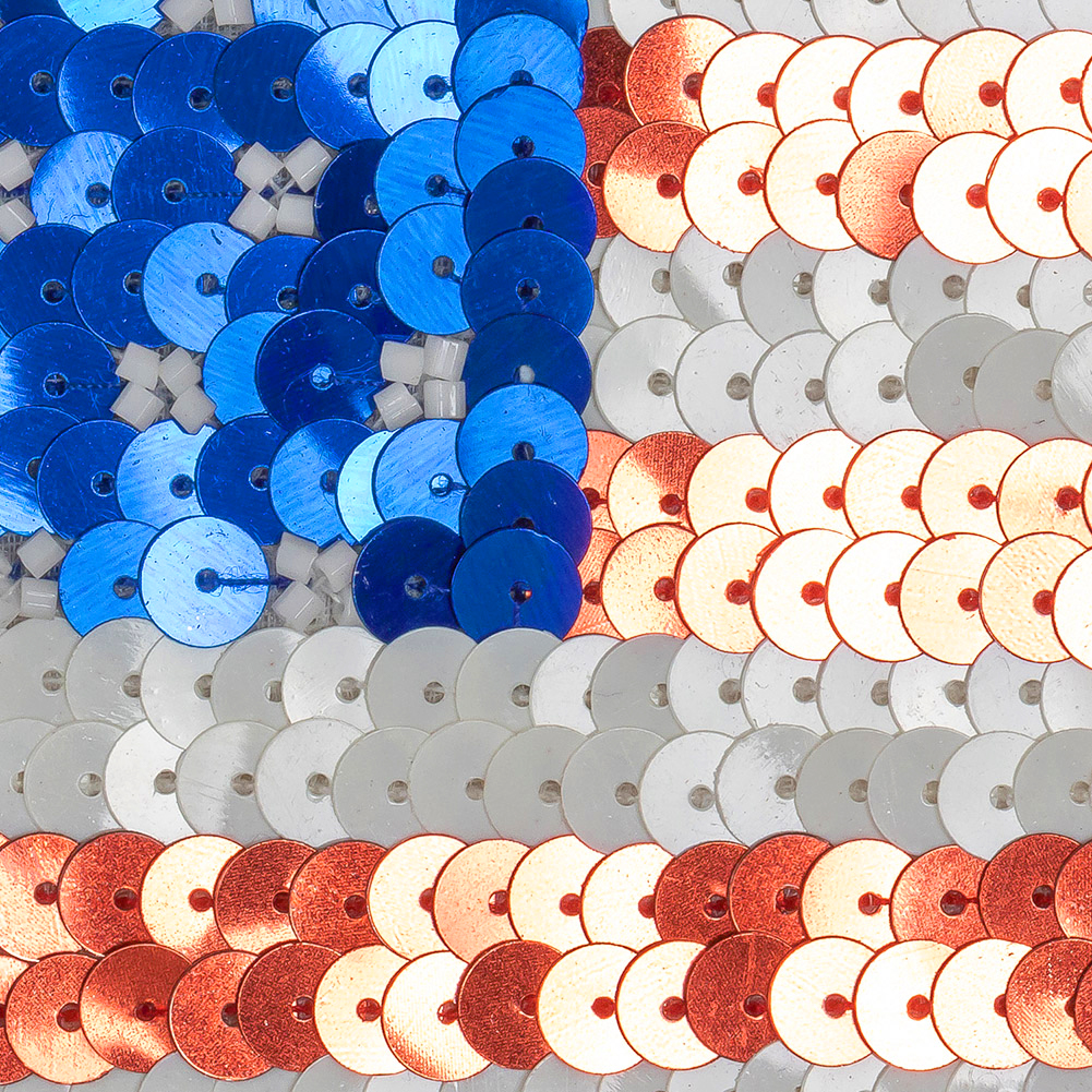 Vintage Small American Flag Beaded and Sequins Applique