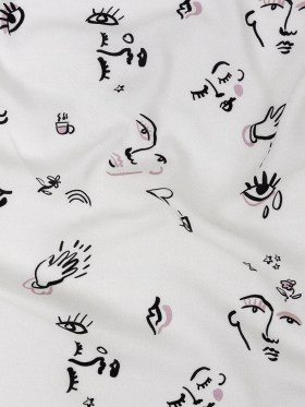Mood Exclusive White Pictogram Pleasure Drapey Viscose Woven Mood Exclusive White Pictogram Pleasure Drapey Viscose Woven