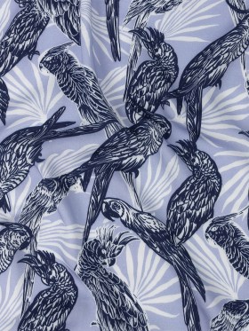 Rayon Batiste Print – Light Blue Birds and Leaves – Mood Exclusive Cockatoo Collective Rayon Batiste Print – Light Blue Birds and Leaves – Mood Exclusive Cockatoo Collective