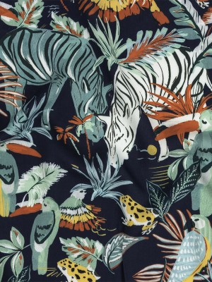 Rayon Batiste Print – Midnight, Green and White Zebras and Brids – Mood Exclusive Navy Birds of Play Rayon Batiste Print – Midnight, Green and White Zebras and Brids – Mood Exclusive Navy Birds of Play