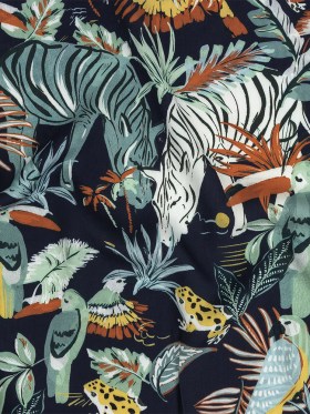 Rayon Batiste Print – Midnight, Green and White Zebras and Brids – Mood Exclusive Navy Birds of Play Rayon Batiste Print – Midnight, Green and White Zebras and Brids – Mood Exclusive Navy Birds of Play