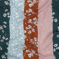 Gauzy Wrinkled Rayon Woven Print – Orange and Evergreen Floral Stripes – Mood Exclusive Perennial Paths Gauzy Wrinkled Rayon Woven Print – Orange and Evergreen Floral Stripes – Mood Exclusive Perennial Paths