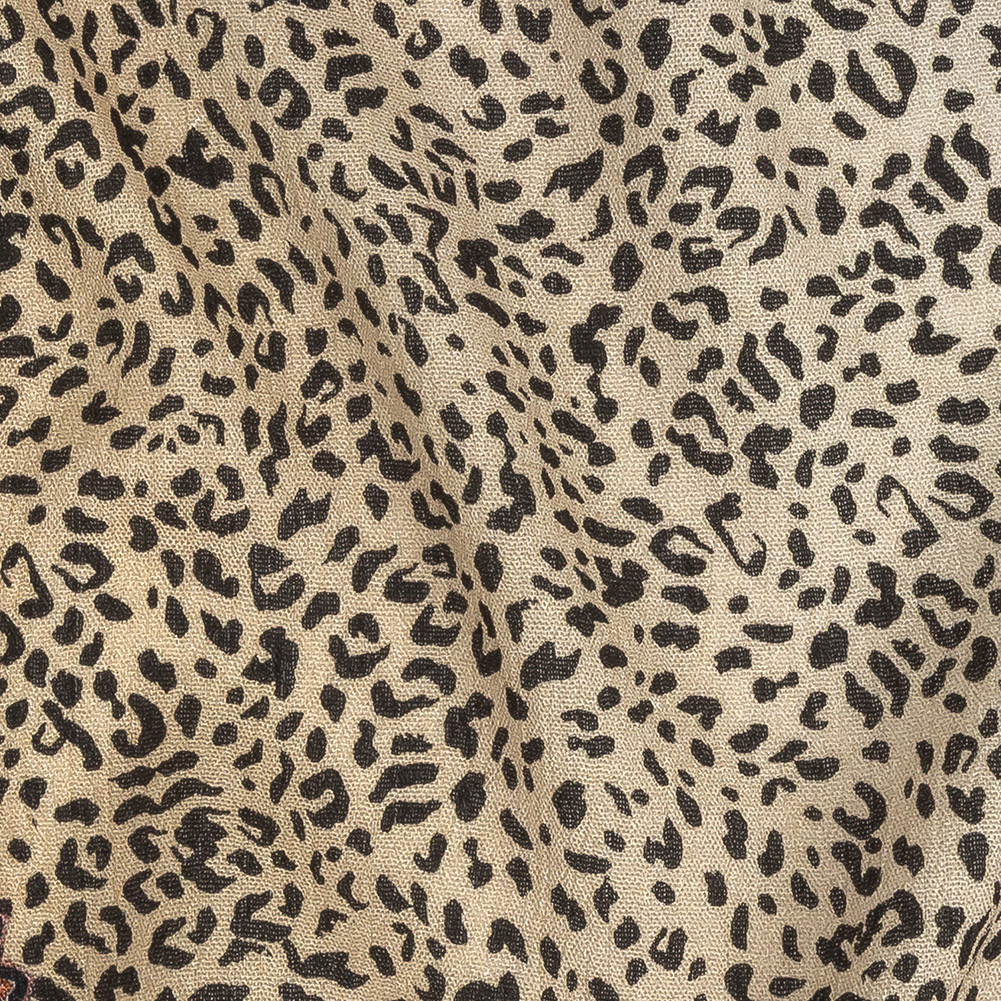 Gauzy Wrinkled Rayon Woven Print - Burnt Orange Animal and Floral Patchwork - Mood Exclusive Chic Scrapbook