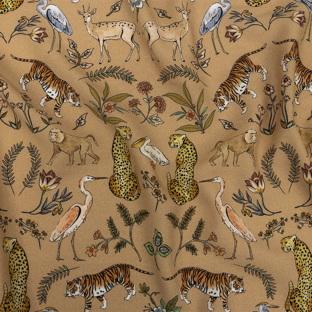 Viscose Twill Print – Beige Animals and Flowers – Mood Exclusive Wild Thing Viscose Twill Print – Beige Animals and Flowers – Mood Exclusive Wild Thing