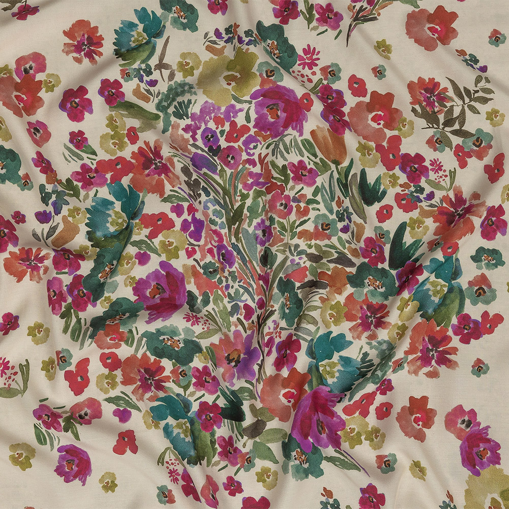 Viscose Twill Panel – Ivory, Pink and Teal Floral – Mood Exclusive Sunny Day Best Viscose Twill Panel – Ivory, Pink and Teal Floral – Mood Exclusive Sunny Day Best