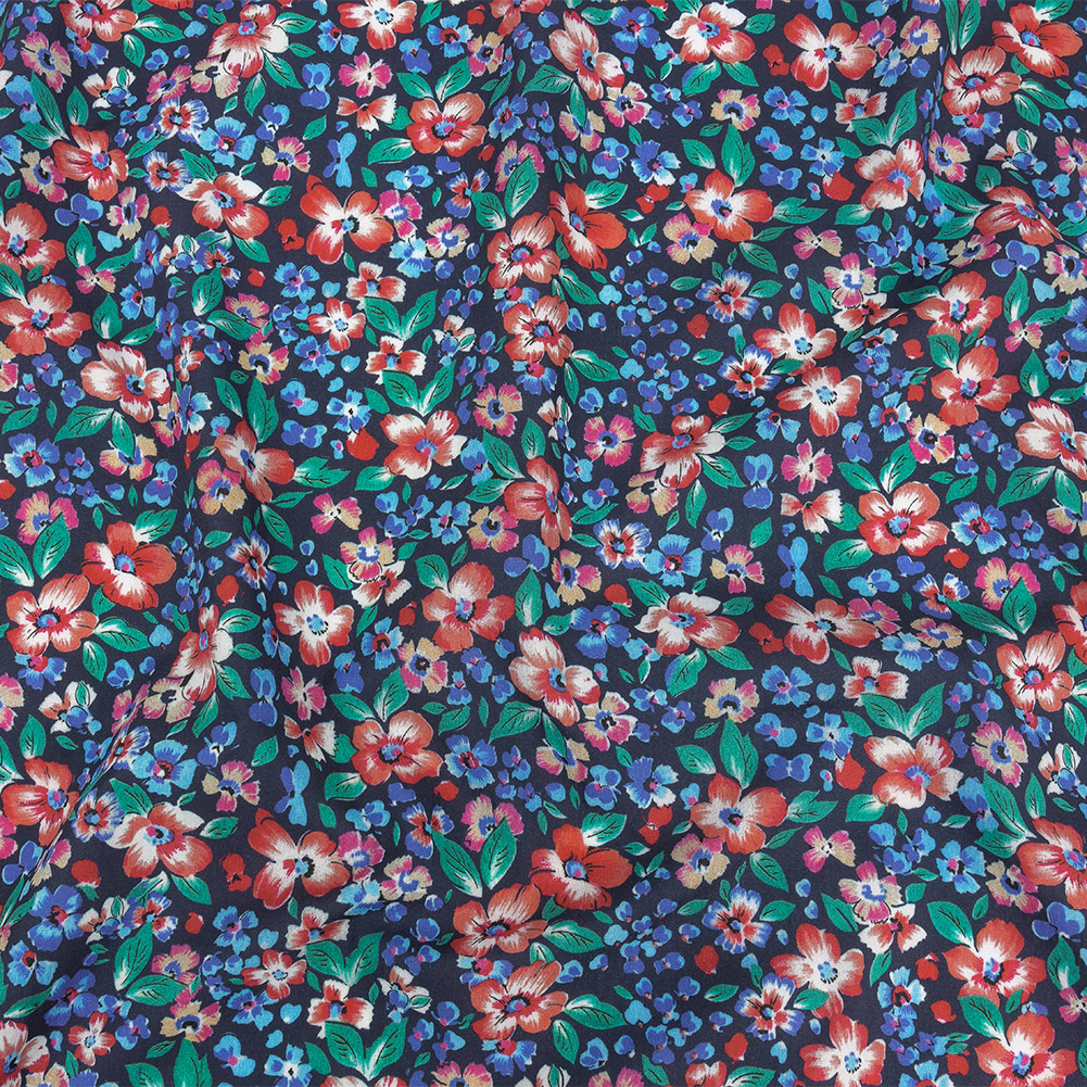 Cotton Poplin Print – Navy and Red Floral – Mood Exclusive Blooming Heat Cotton Poplin Print – Navy and Red Floral – Mood Exclusive Blooming Heat