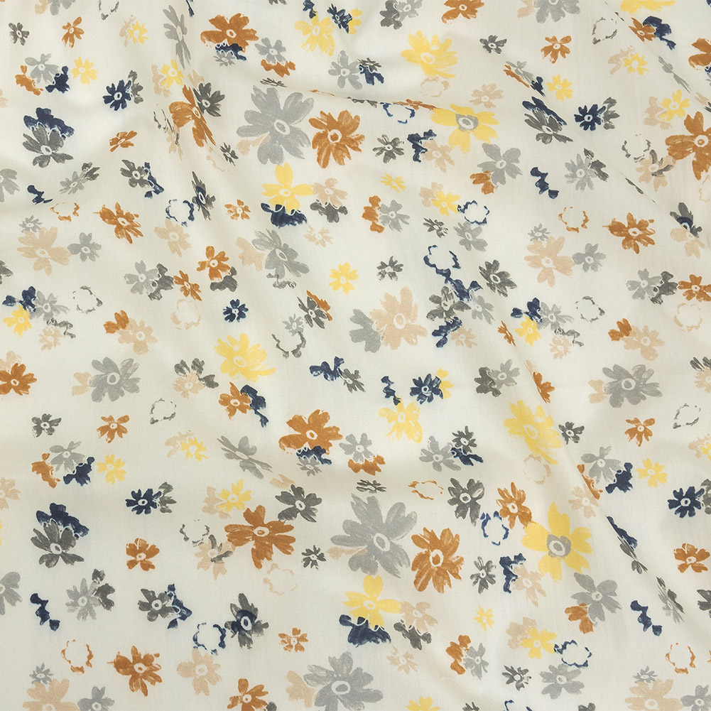 Cotton Poplin Print – Yellow and Blue Gray Floral – Mood Exclusive Petal Impressions Cotton Poplin Print – Yellow and Blue Gray Floral – Mood Exclusive Petal Impressions