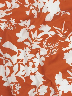 Cotton Poplin Print – Orange and White Floral – Mood Exclusive Sprouting Silhouettes Cotton Poplin Print – Orange and White Floral – Mood Exclusive Sprouting Silhouettes
