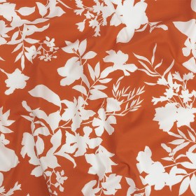 Cotton Poplin Print – Orange and White Floral – Mood Exclusive Sprouting Silhouettes Cotton Poplin Print – Orange and White Floral – Mood Exclusive Sprouting Silhouettes