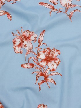 Cotton Poplin Print – Baby Blue and Pink Floral – Mood Exclusive Passion and Prosperity Cotton Poplin Print – Baby Blue and Pink Floral – Mood Exclusive Passion and Prosperity