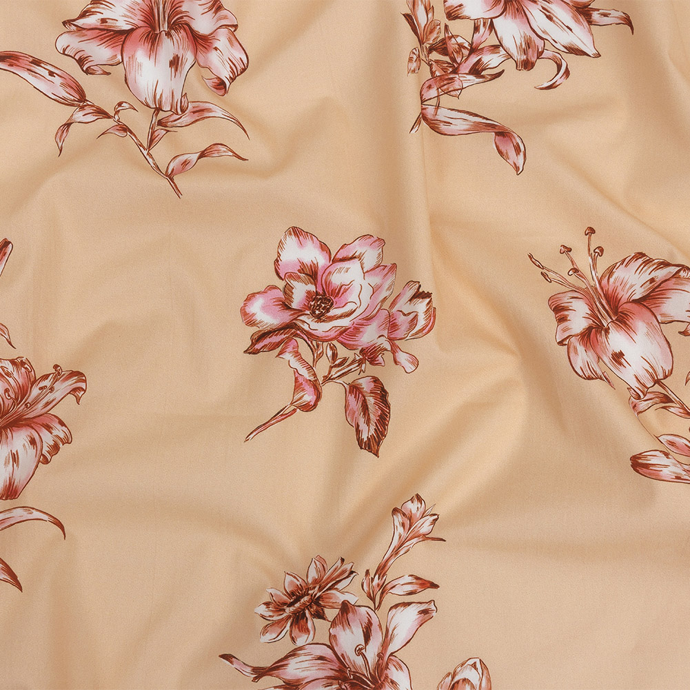 Cotton Poplin Print – Peach and Pink Floral – Mood Exclusive Passion and Prosperity Cotton Poplin Print – Peach and Pink Floral – Mood Exclusive Passion and Prosperity