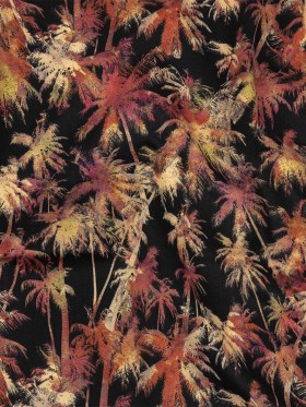 Stretch Cotton Sateen – Black and Pink Palm Trees – Pindorama Print – Mood Exclusive Rio Collection Stretch Cotton Sateen – Black and Pink Palm Trees – Pindorama Print – Mood Exclusive Rio Collection