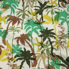 Mood Exclusive White Paradise Palms Stretch Cotton Sateen Mood Exclusive White Paradise Palms Stretch Cotton Sateen