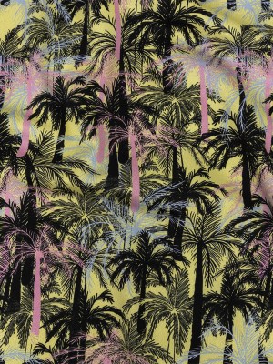 Mood Exclusive Yellow Moonlit Palms Stretch Cotton Sateen Mood Exclusive Yellow Moonlit Palms Stretch Cotton Sateen