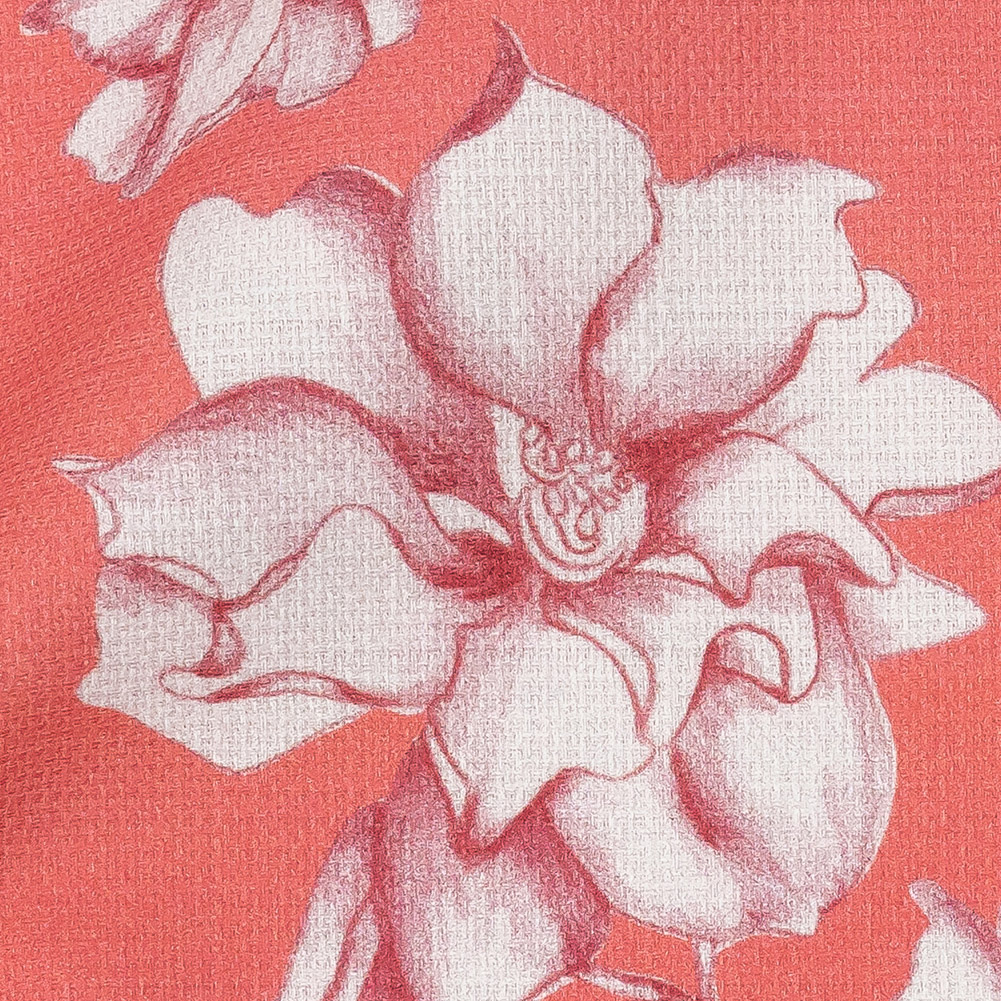 Mood Exclusive Coral Breath of Narcissus Stretch Cotton Woven