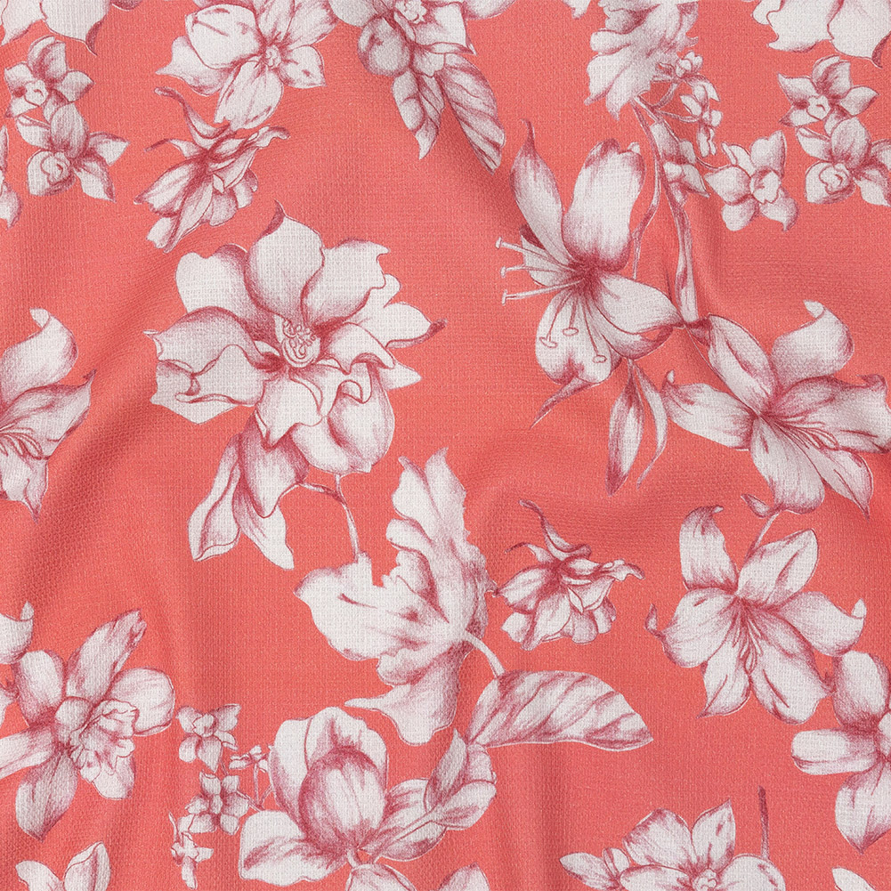 Mood Exclusive Coral Breath of Narcissus Stretch Cotton Woven Mood Exclusive Coral Breath of Narcissus Stretch Cotton Woven