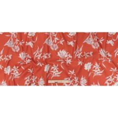 Mood Exclusive Hot Coral Camellia Mirage Stretch Cotton Woven Mood Exclusive Hot Coral Camellia Mirage Stretch Cotton Woven