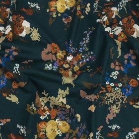 Mood Exclusive True Teal Just Because Bouquet Stretch Cotton Poplin Mood Exclusive True Teal Just Because Bouquet Stretch Cotton Poplin