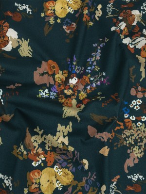 Mood Exclusive True Teal Just Because Bouquet Stretch Cotton Poplin Mood Exclusive True Teal Just Because Bouquet Stretch Cotton Poplin