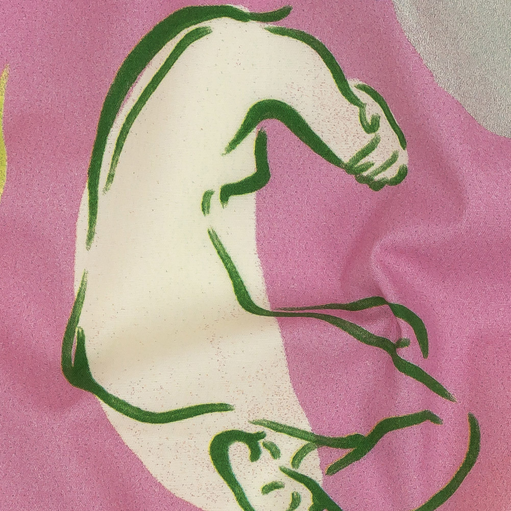 Mood Exclusive Hot Pink Gestural Expressions Stretch Cotton Poplin Mood Exclusive Hot Pink Gestural Expressions Stretch Cotton Poplin