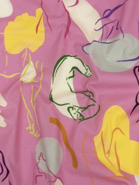 Mood Exclusive Hot Pink Gestural Expressions Stretch Cotton Poplin Mood Exclusive Hot Pink Gestural Expressions Stretch Cotton Poplin