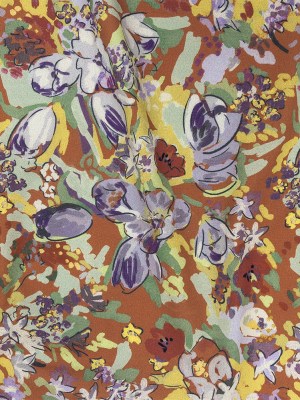 Mood Exclusive Burnt Orange Rock Rose Riot Stretch Cotton Poplin Mood Exclusive Burnt Orange Rock Rose Riot Stretch Cotton Poplin