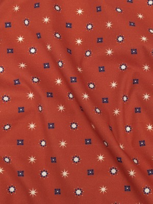 Mood Exclusive Orange Stars n’ Squares Stretch Cotton Poplin Mood Exclusive Orange Stars n’ Squares Stretch Cotton Poplin