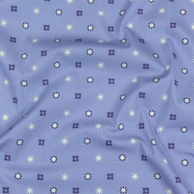 Mood Exclusive Periwinkle Stars nโ Squares Stretch Cotton Poplin Mood Exclusive Periwinkle Stars nโ Squares Stretch Cotton Poplin