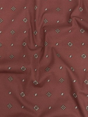 Mood Exclusive Rust Geometric Gems Stretch Cotton Poplin Mood Exclusive Rust Geometric Gems Stretch Cotton Poplin