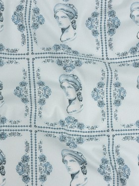 Mood Exclusive Sky Blue Busts of Antiquity Stretch Cotton Poplin Mood Exclusive Sky Blue Busts of Antiquity Stretch Cotton Poplin