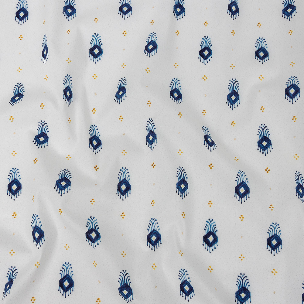 Mood Exclusive White Evil Eye Stretch Cotton Poplin Mood Exclusive White Evil Eye Stretch Cotton Poplin