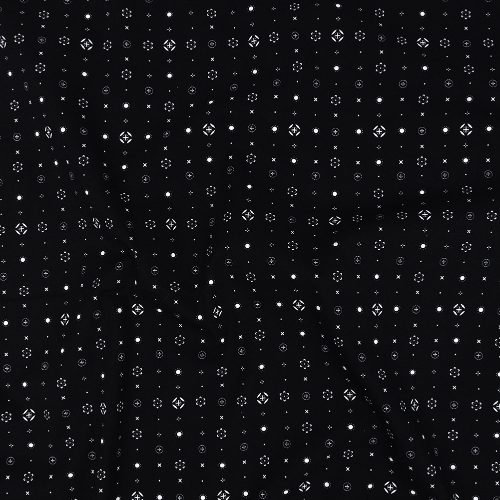 Mood Exclusive Black Celestial Shapes Stretch Cotton Poplin Mood Exclusive Black Celestial Shapes Stretch Cotton Poplin
