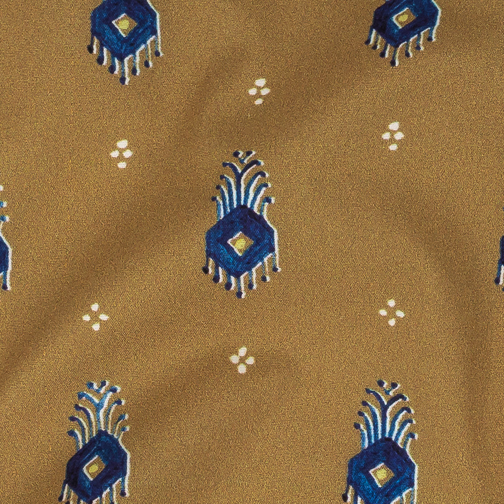 Mood Exclusive Golden Brown Evil Eye Stretch Cotton Poplin Mood Exclusive Golden Brown Evil Eye Stretch Cotton Poplin