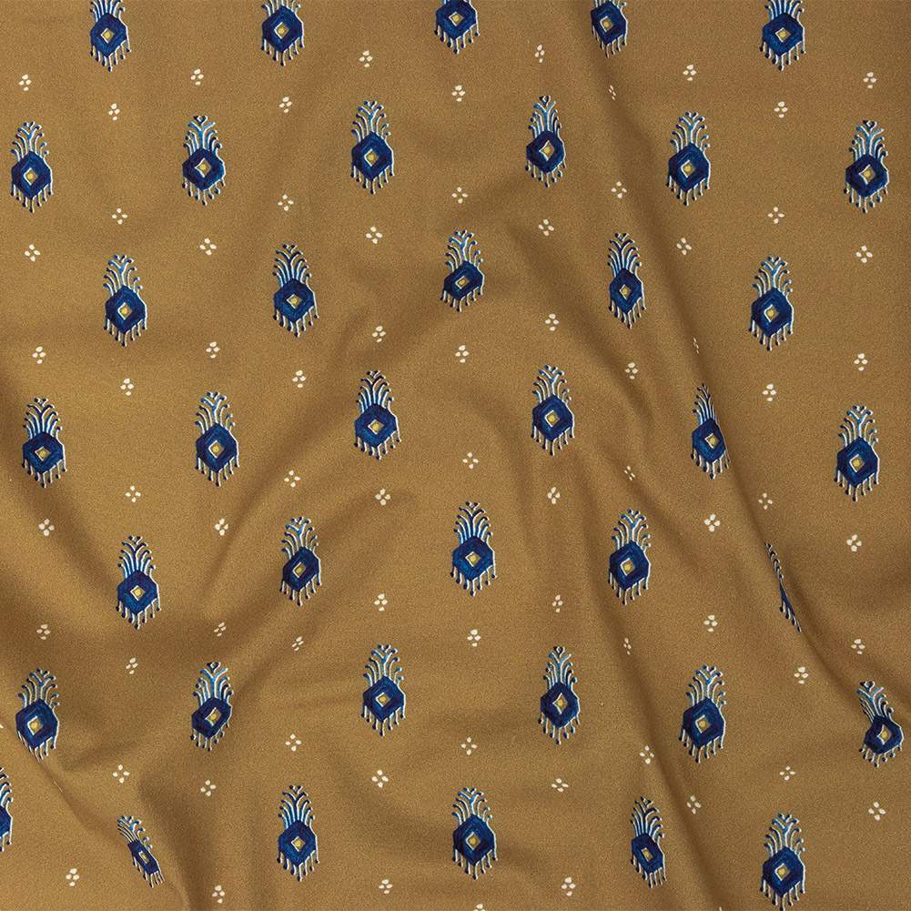 Mood Exclusive Golden Brown Evil Eye Stretch Cotton Poplin Mood Exclusive Golden Brown Evil Eye Stretch Cotton Poplin