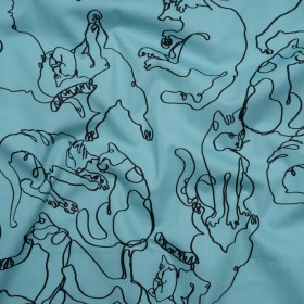 Mood Exclusive Blue Kitty Kraze Cotton Poplin Mood Exclusive Blue Kitty Kraze Cotton Poplin