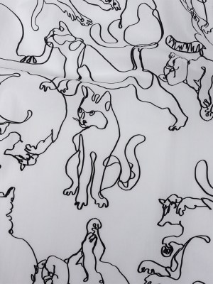 Mood Exclusive White Kitty Kraze Cotton Poplin Mood Exclusive White Kitty Kraze Cotton Poplin