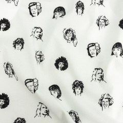 Mood Exclusive White Talking Heads Stretch Brushed Cotton Twill Mood Exclusive White Talking Heads Stretch Brushed Cotton Twill