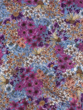 Mood Exclusive Periwinkle Patchwork Perennials Cotton Voile Mood Exclusive Periwinkle Patchwork Perennials Cotton Voile