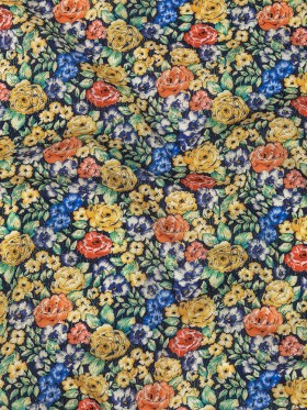 Mood Exclusive Navy Bountiful Blossoms Cotton Voile Mood Exclusive Navy Bountiful Blossoms Cotton Voile