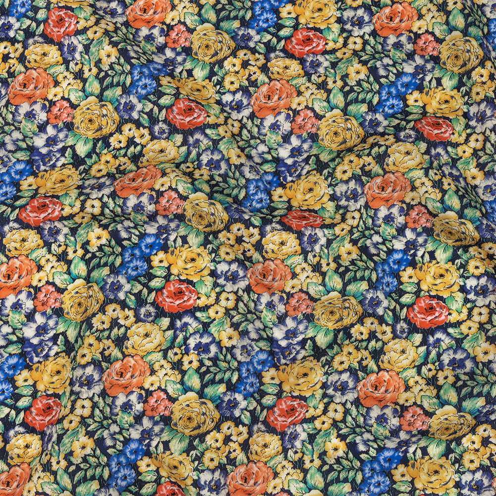 Mood Exclusive Navy Bountiful Blossoms Cotton Voile Mood Exclusive Navy Bountiful Blossoms Cotton Voile