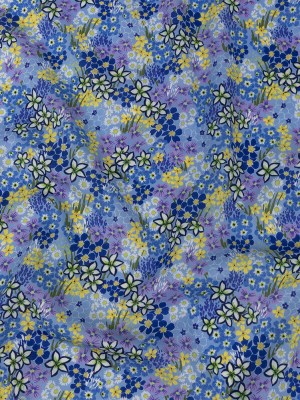 Mood Exclusive Sky Blue Forget Me Not Flourishes Cotton Voile Mood Exclusive Sky Blue Forget Me Not Flourishes Cotton Voile