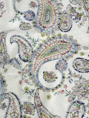 Stretch Floral Jacquard Print – Navy and White Paisley – Mood Exclusive Grandiose Gems Stretch Floral Jacquard Print – Navy and White Paisley – Mood Exclusive Grandiose Gems