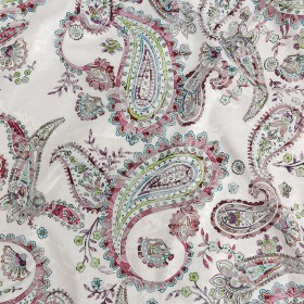 Stretch Floral Jacquard Print – Pink Parfait and White Paisley – Mood Exclusive Grandiose Gems Stretch Floral Jacquard Print – Pink Parfait and White Paisley – Mood Exclusive Grandiose Gems