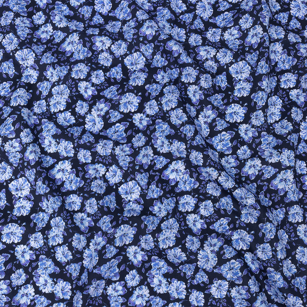 Mood Exclusive Midnight Blue Parisian Perennials Cotton Voile Mood Exclusive Midnight Blue Parisian Perennials Cotton Voile