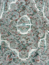 Stretch Floral Jacquard Print – Jade and Orange Ornate Medallions – Mood Exclusive Interlocking Configurations Stretch Floral Jacquard Print – Jade and Orange Ornate Medallions – Mood Exclusive Interlocking Configurations