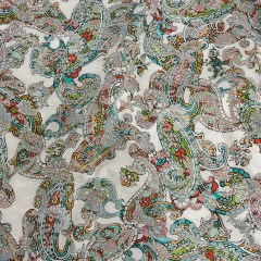 Stretch Floral Jacquard Print – Teal and Saffron Dense Paisley – Mood Exclusive Precious Paisleys Stretch Floral Jacquard Print – Teal and Saffron Dense Paisley – Mood Exclusive Precious Paisleys