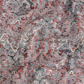 Stretch Floral Jacquard Print – Coral and Red Ornate Paisley – Mood Exclusive Baroque Embellishments Stretch Floral Jacquard Print – Coral and Red Ornate Paisley – Mood Exclusive Baroque Embellishments